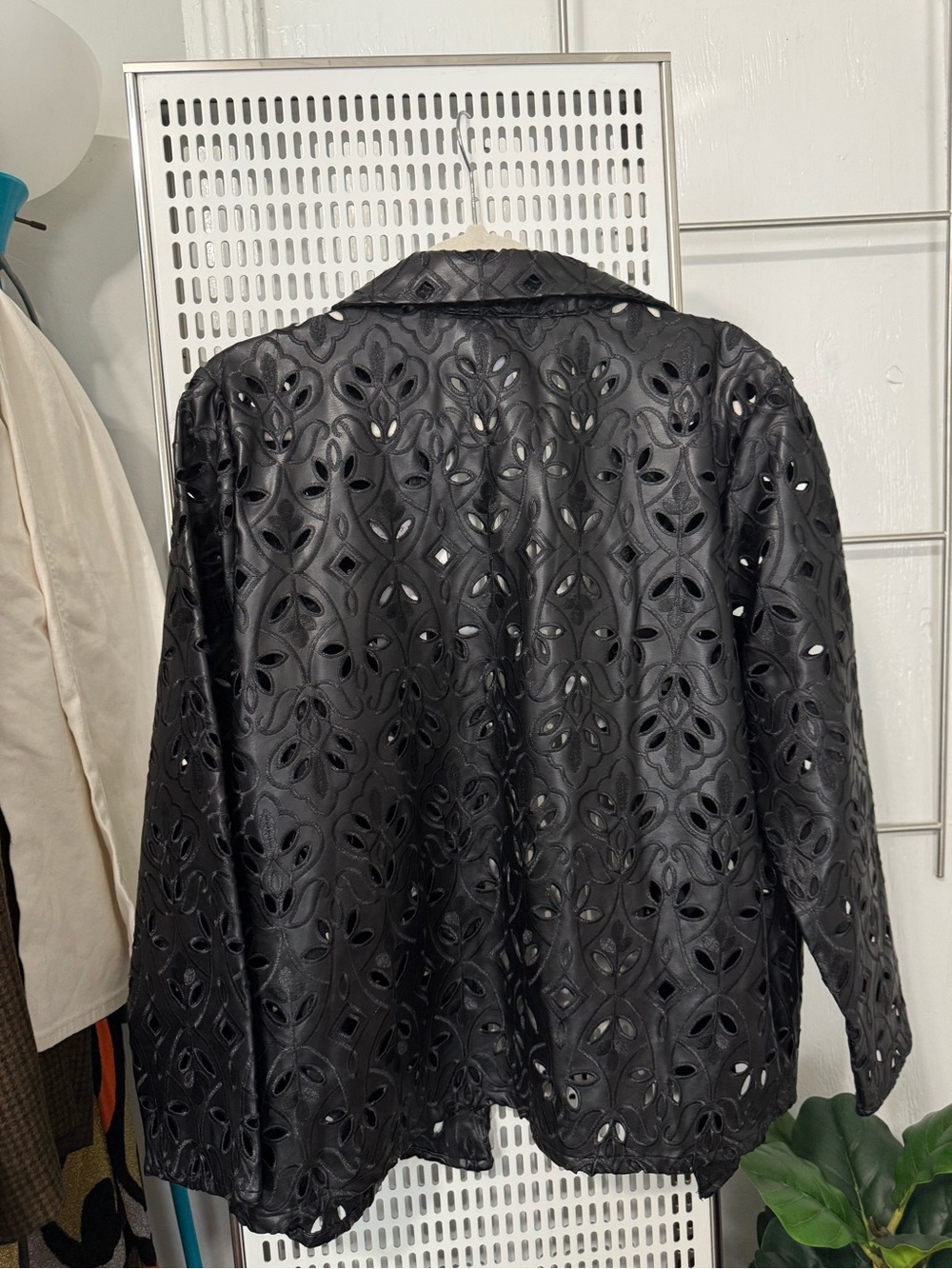 Ruby Rd. Black Laser-Cut Open-Front Jacket - Picture 5 of 6